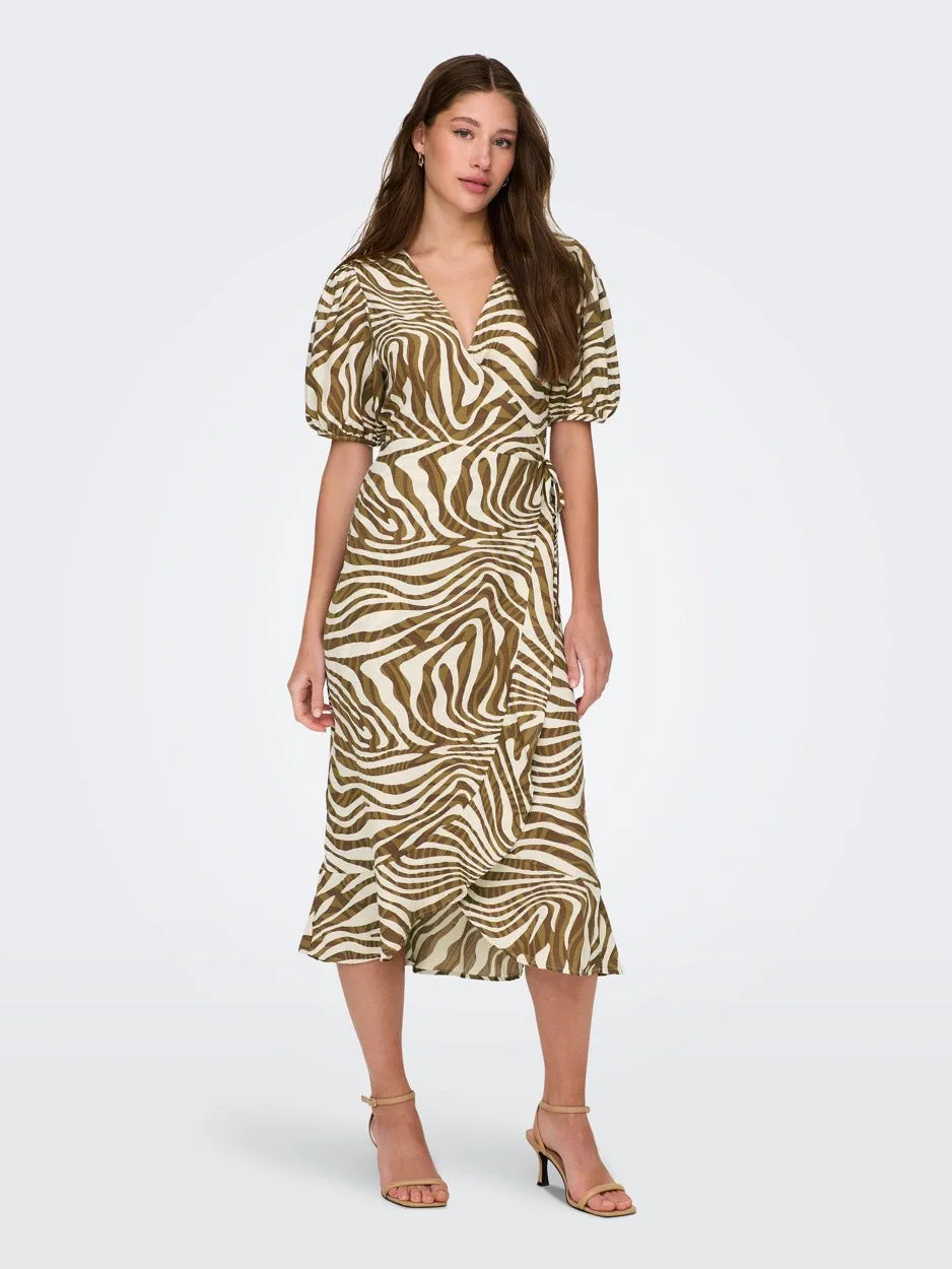 Onlchicago Life S/s Midi Dress Ptm - Bruin Dessin